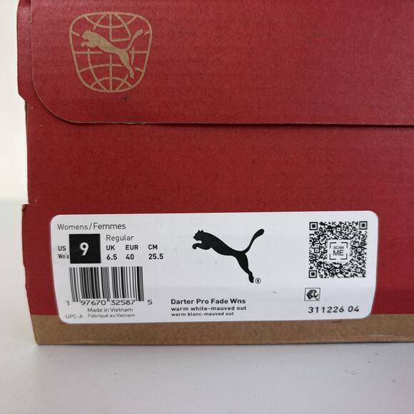 Puma Darter Pro Fade Running Athletic Shoes Warm White Mauved Size 9 NIB - Picture 3 of 14